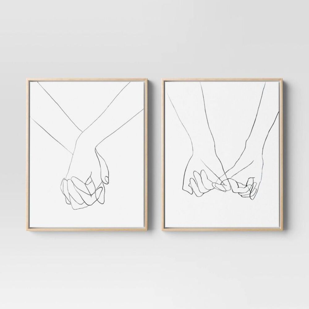 Open Box - Project 62 - (Set of 2) 16" x 20" Hands Framed Canvas - Project White